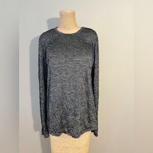 Comfy USA Black and Gray Striped Top